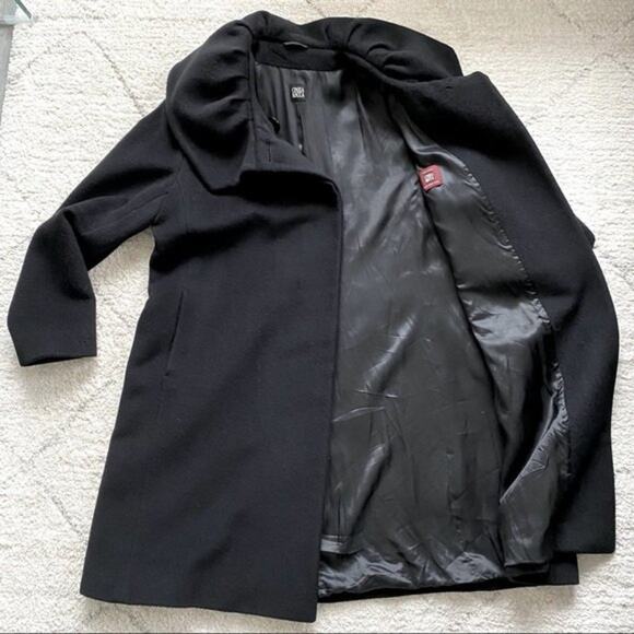 Cinzia Rocca Black Wool Coat Size 16 - Picture 11 of 13